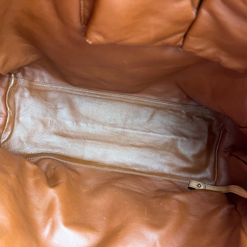 GG Tote Bag Brown in Calfskin, Gold hardware