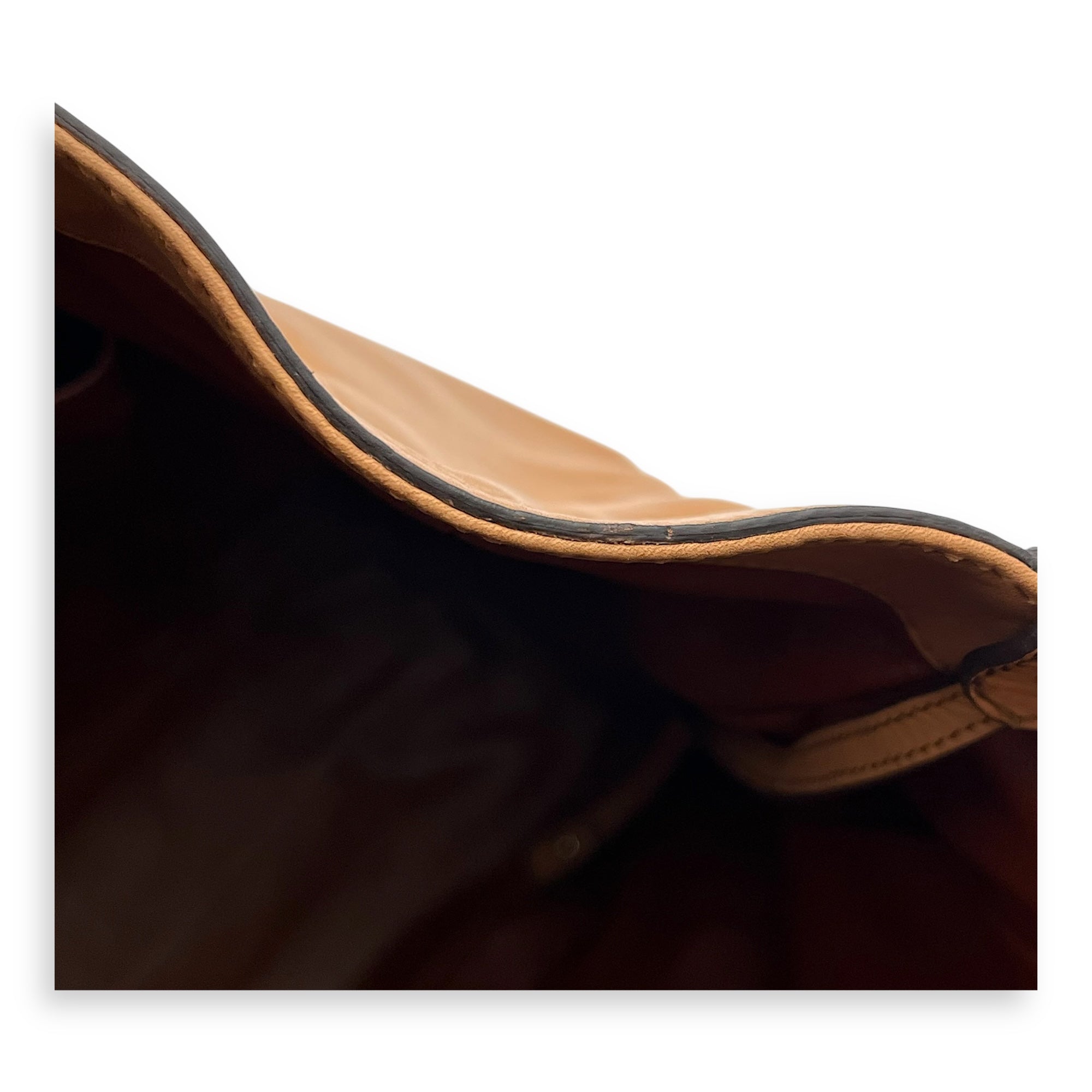 GG Tote Bag Brown in Calfskin, Gold hardware