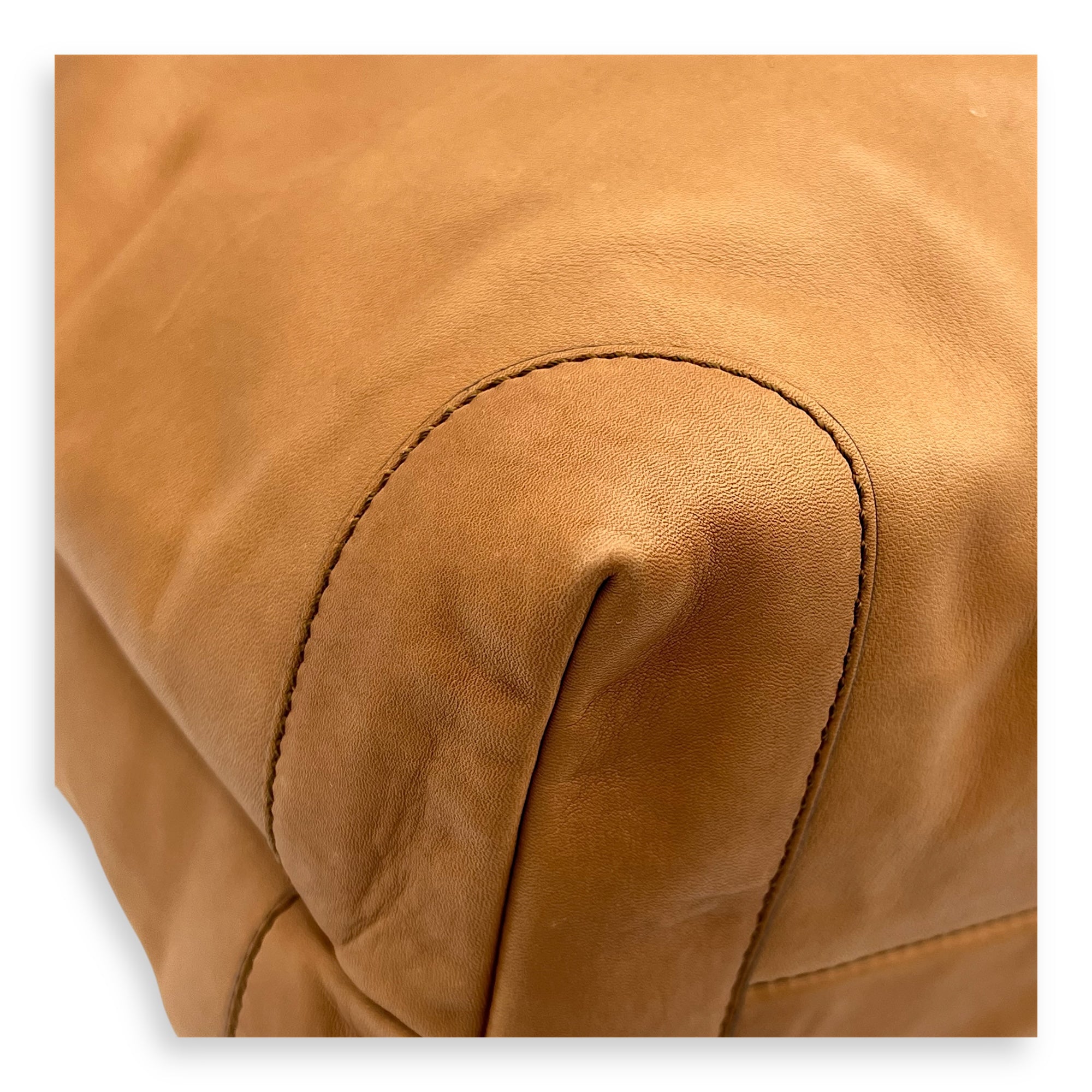 GG Tote Bag Brown in Calfskin, Gold hardware
