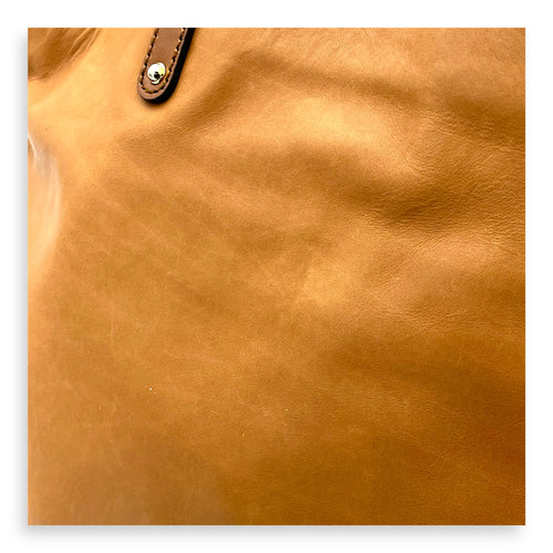 GG Tote Bag Brown in Calfskin, Gold hardware