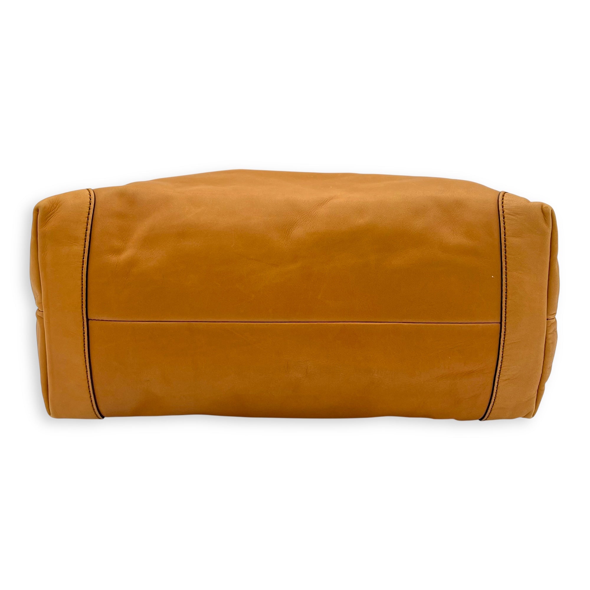 GG Tote Bag Brown in Calfskin, Gold hardware