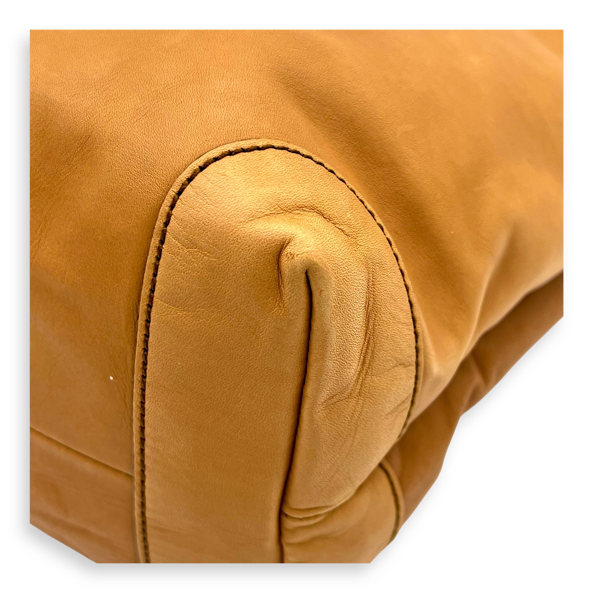 GG Tote Bag Brown in Calfskin, Gold hardware