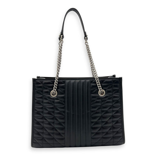 GG Marmont Tote Bag Black in Calfskin, Silver hardware
