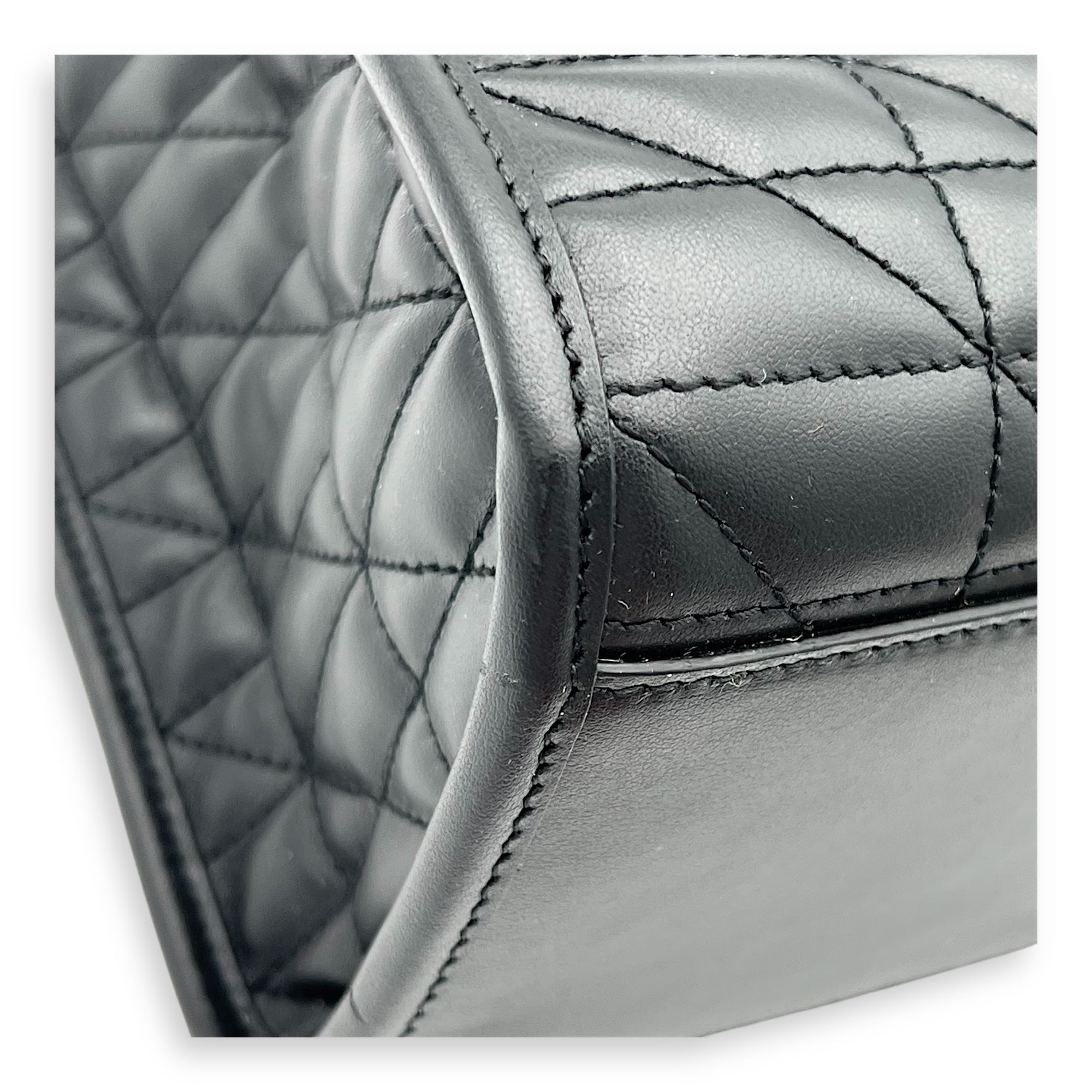 GG Marmont Tote Bag Black in Calfskin, Silver hardware