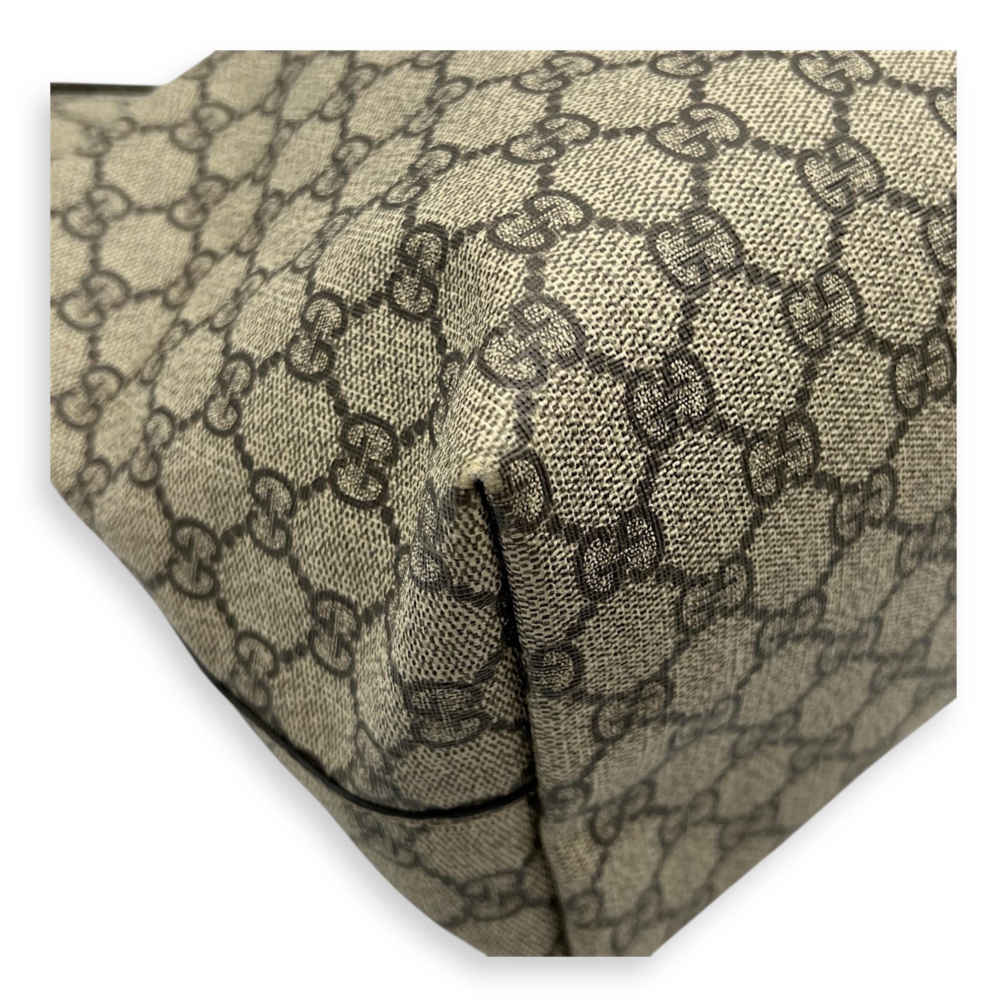 Ophidia Tote Bag Brown in Coated Canvas, Gold hardware