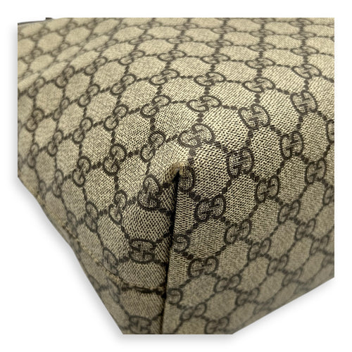 Ophidia Tote Bag Brown in Coated Canvas, Gold hardware