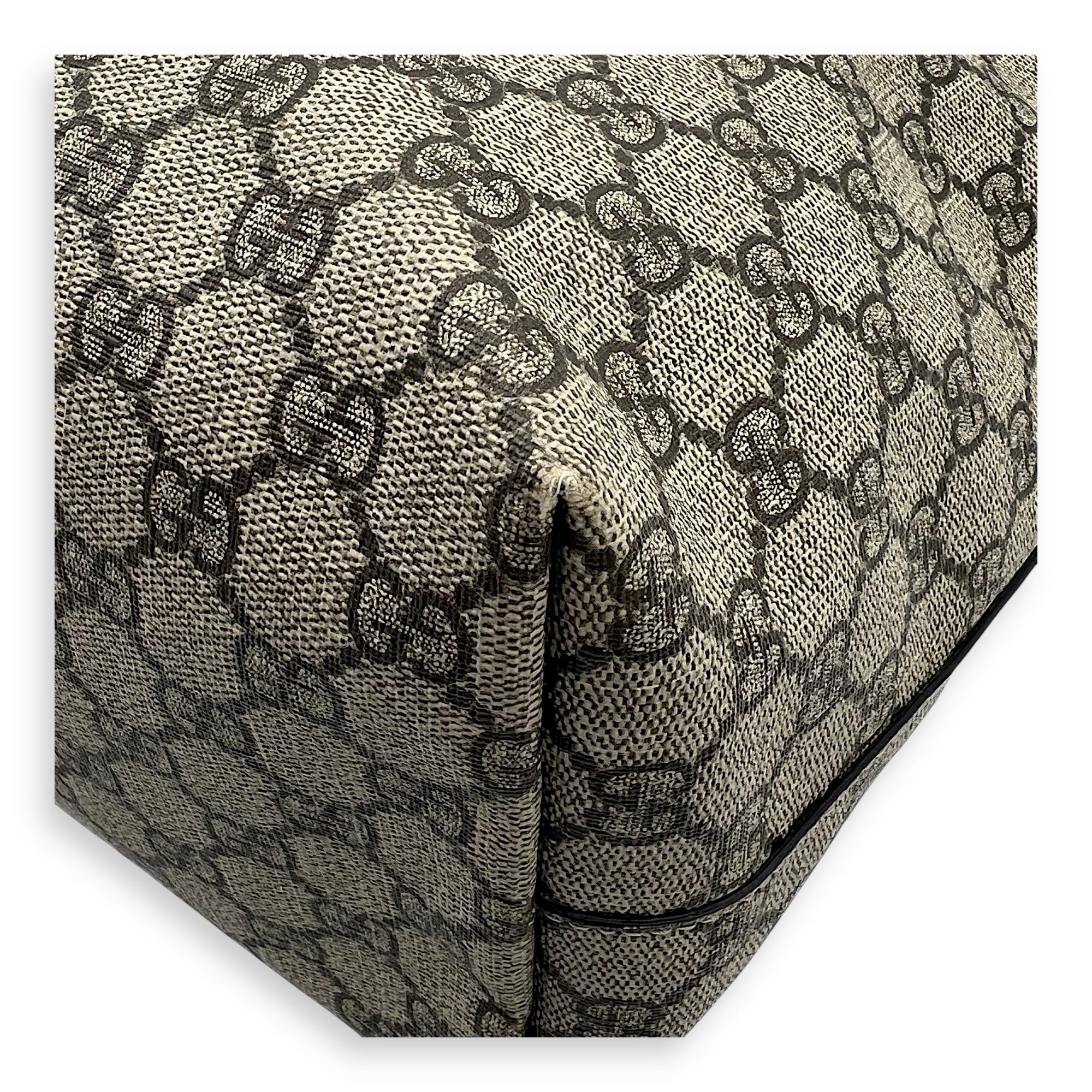 Ophidia Tote Bag Brown in Coated Canvas, Gold hardware