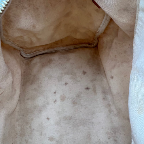 Speedy Top Handle Bag 35 White in Coated Canvas, Gold hardware