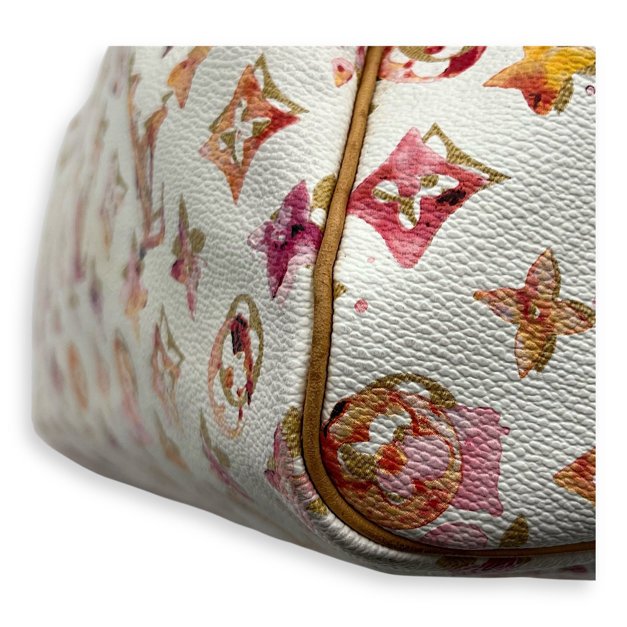 Speedy Top Handle Bag 35 White in Coated Canvas, Gold hardware