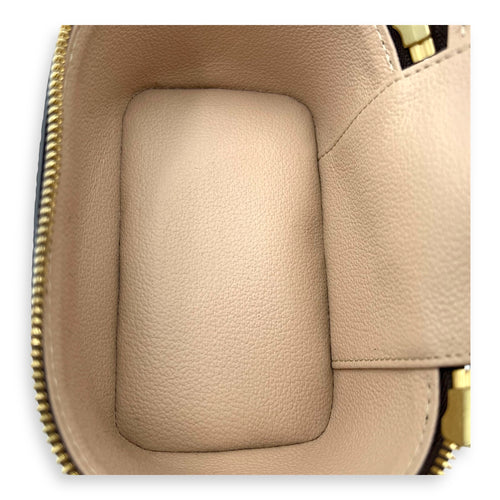 Nice Top Handle Bag Nano Brown in Monogram Coated Canvas, Gold hardware