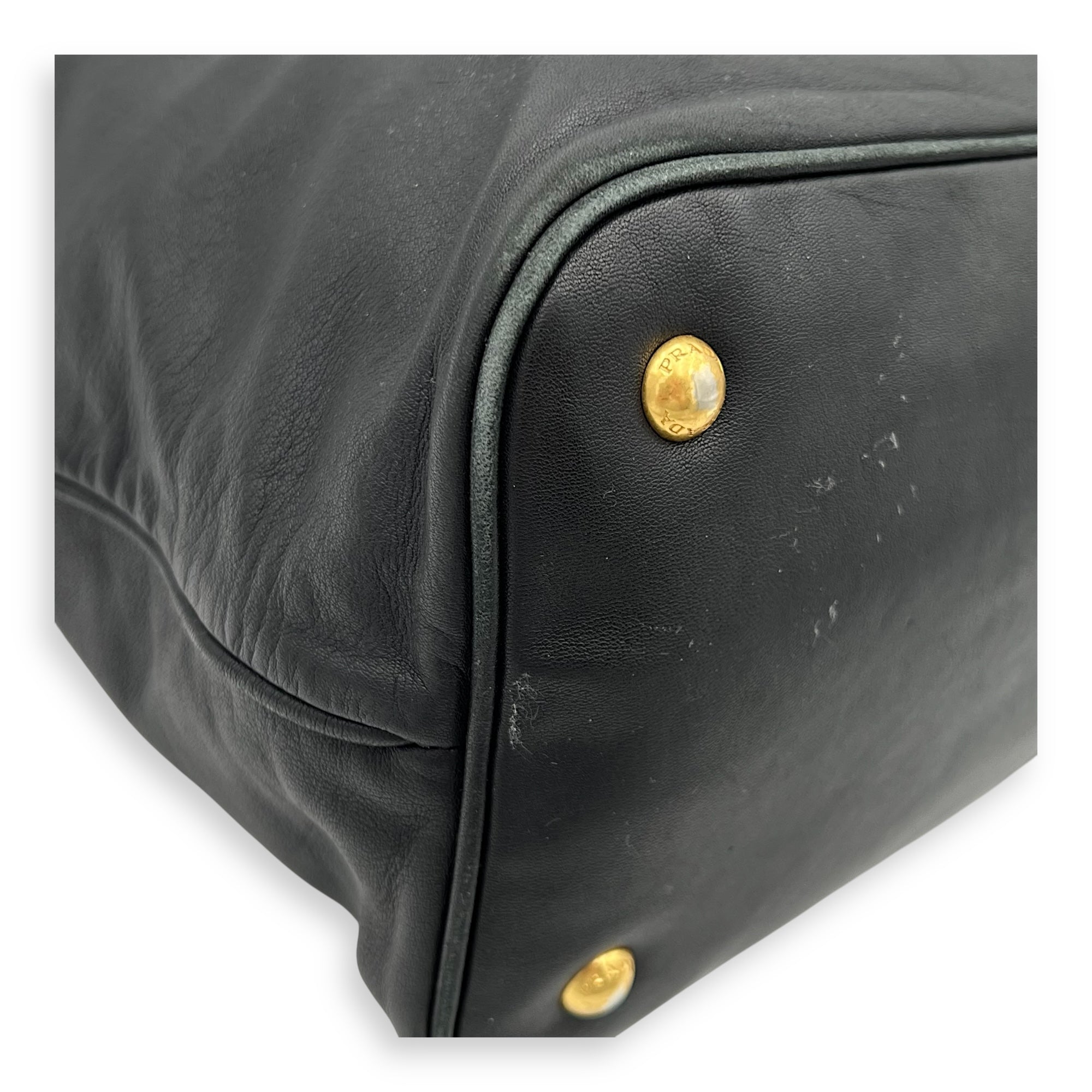 2 way bag Top Handle Bag Black in Calfskin, Gold hardware