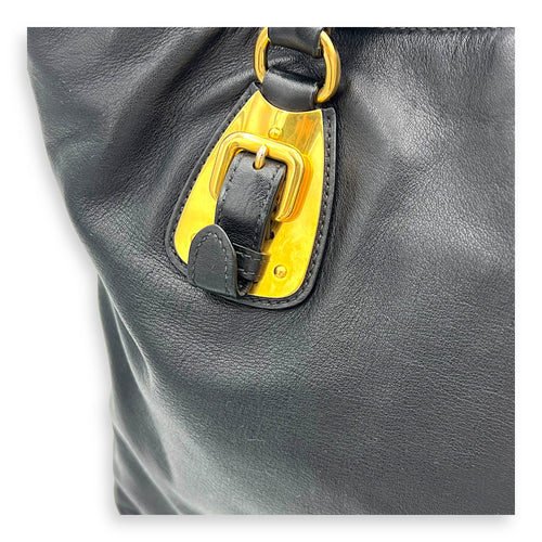 2 way bag Top Handle Bag Black in Calfskin, Gold hardware