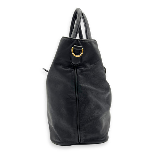 2 way bag Top Handle Bag Black in Calfskin, Gold hardware