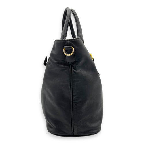 2 way bag Top Handle Bag Black in Calfskin, Gold hardware