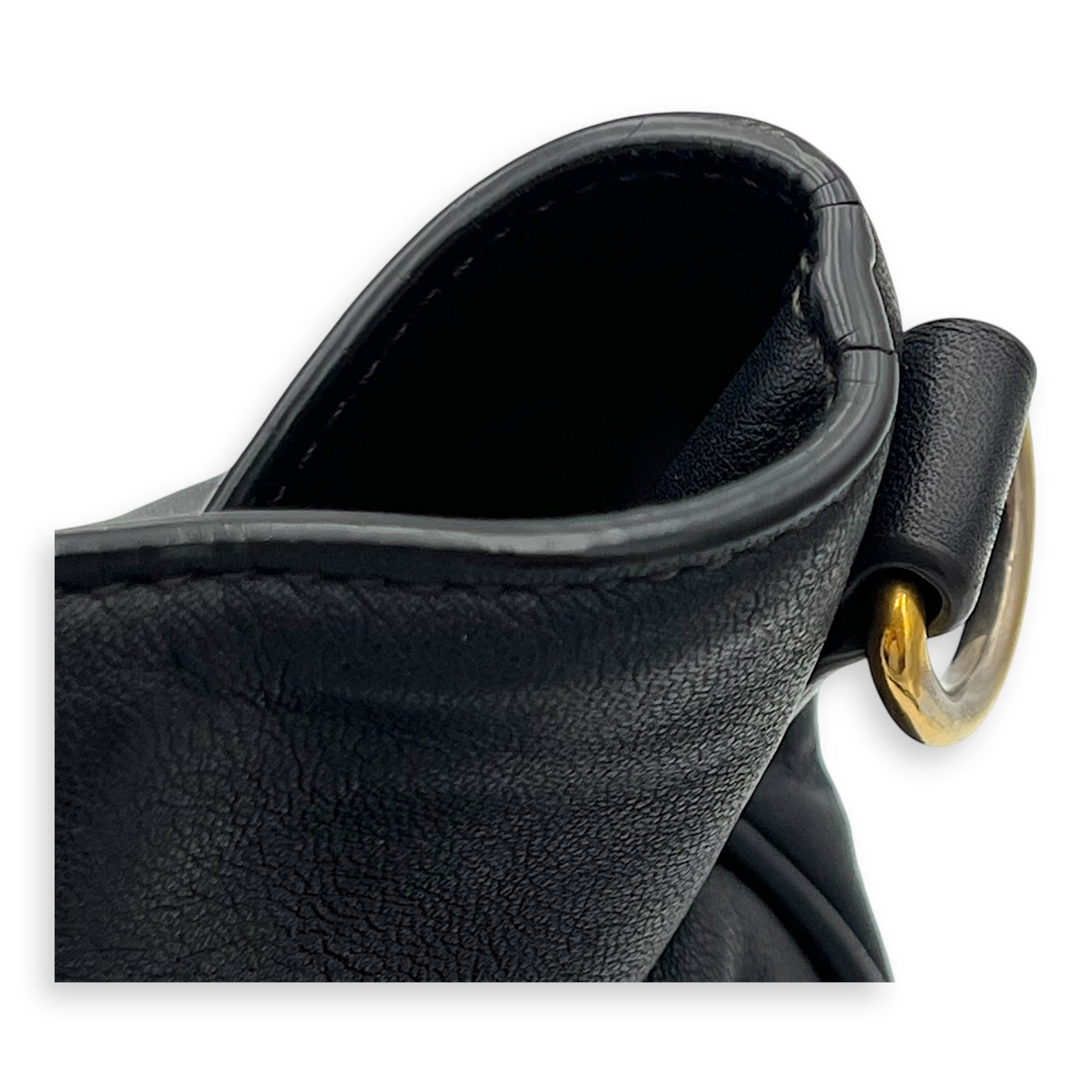 2 way bag Top Handle Bag Black in Calfskin, Gold hardware