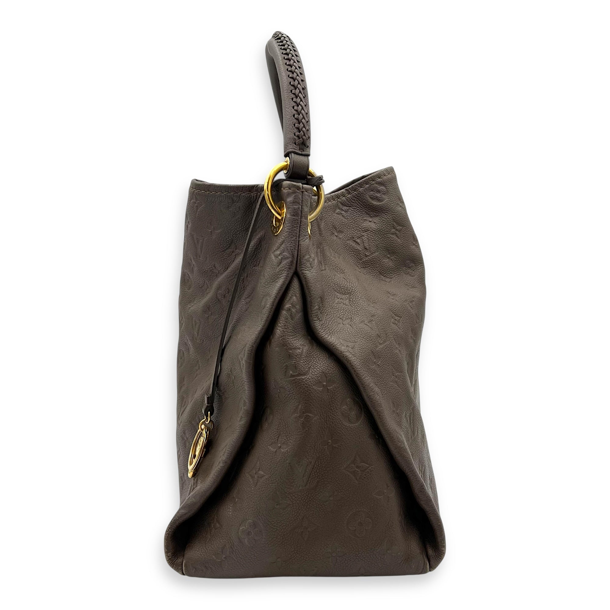 Artsy Shoulder Bag Brown in Empreinte Leather, Gold hardware