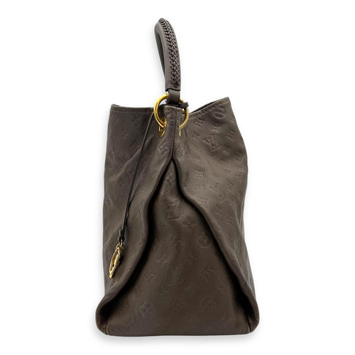 Artsy Shoulder Bag Brown in Empreinte Leather, Gold hardware