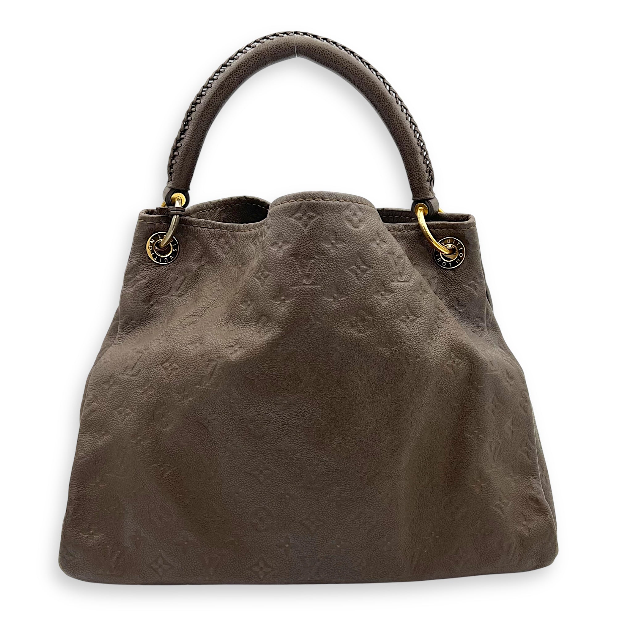 Artsy Shoulder Bag Brown in Empreinte Leather, Gold hardware