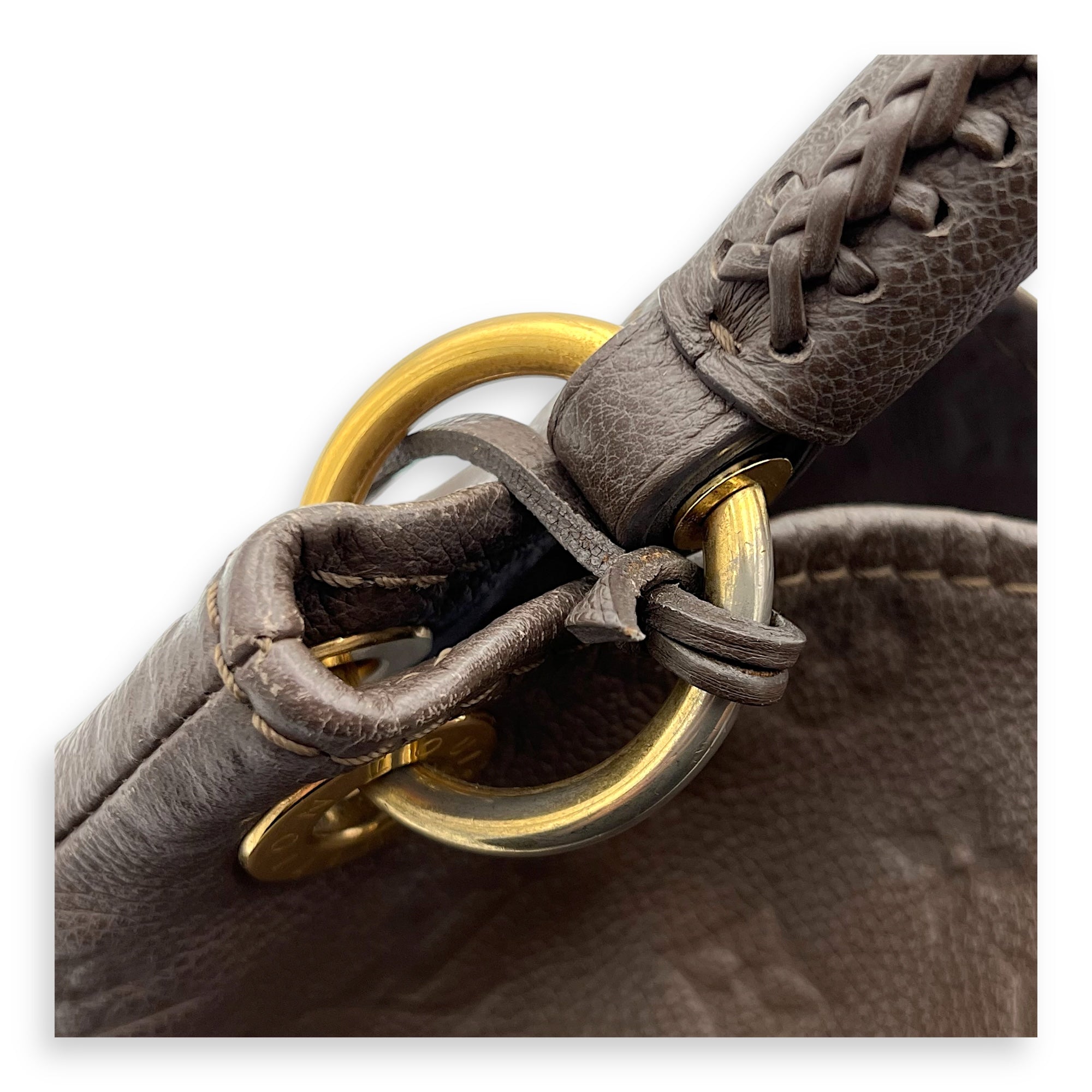 Artsy Shoulder Bag Brown in Empreinte Leather, Gold hardware