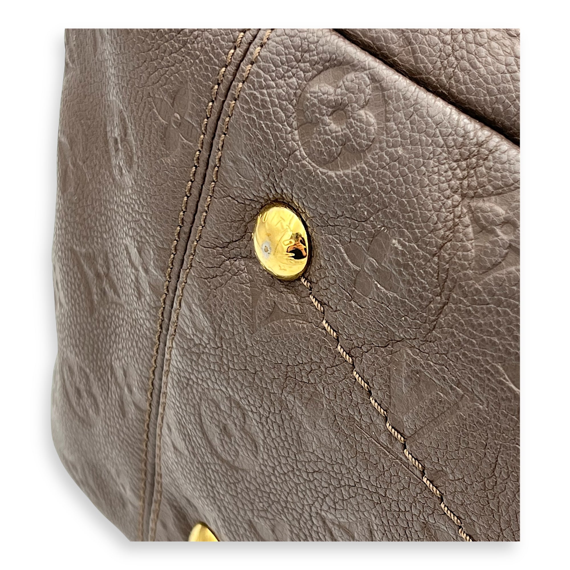 Artsy Shoulder Bag Brown in Empreinte Leather, Gold hardware