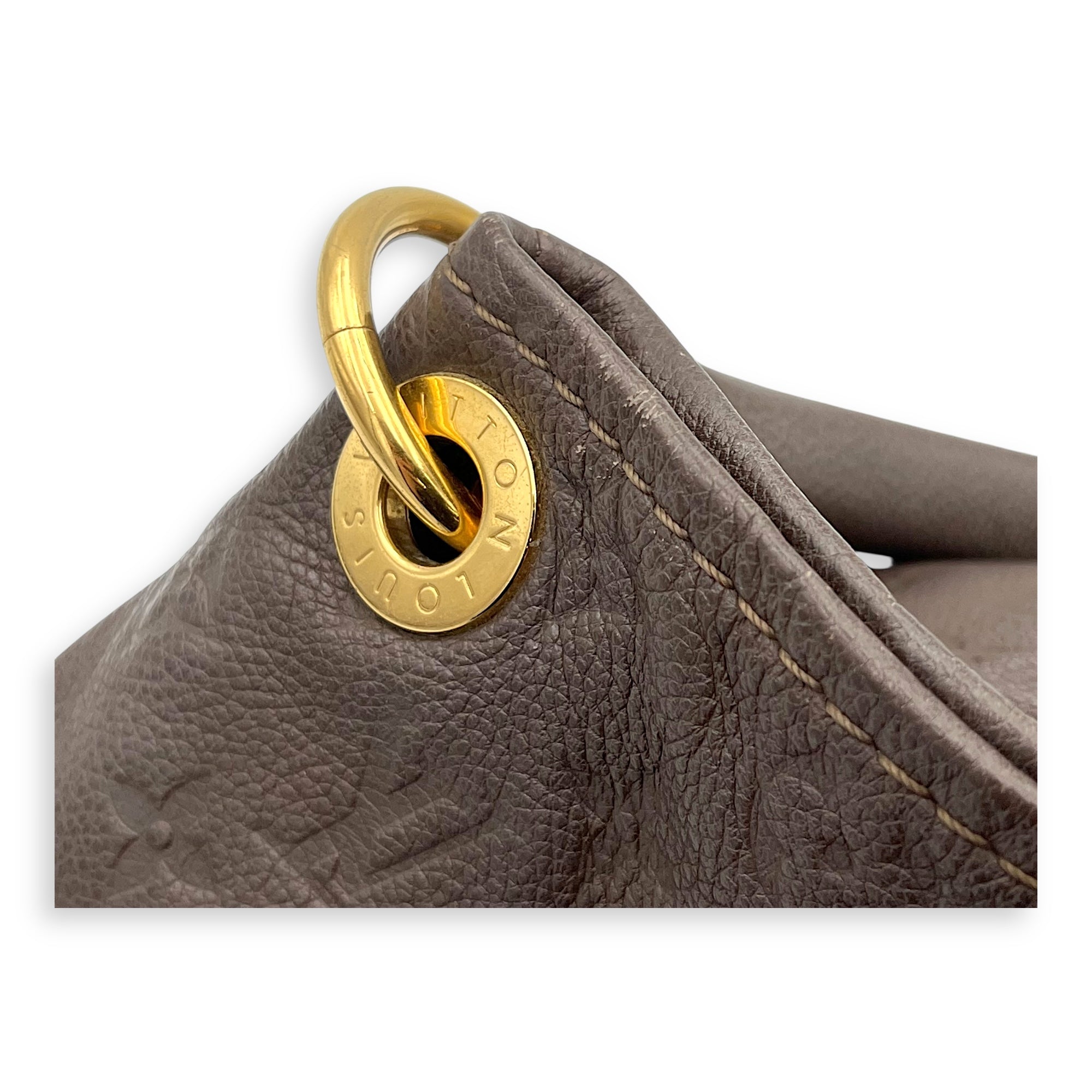 Artsy Shoulder Bag Brown in Empreinte Leather, Gold hardware