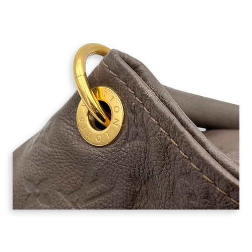 Artsy Shoulder Bag Brown in Empreinte Leather, Gold hardware