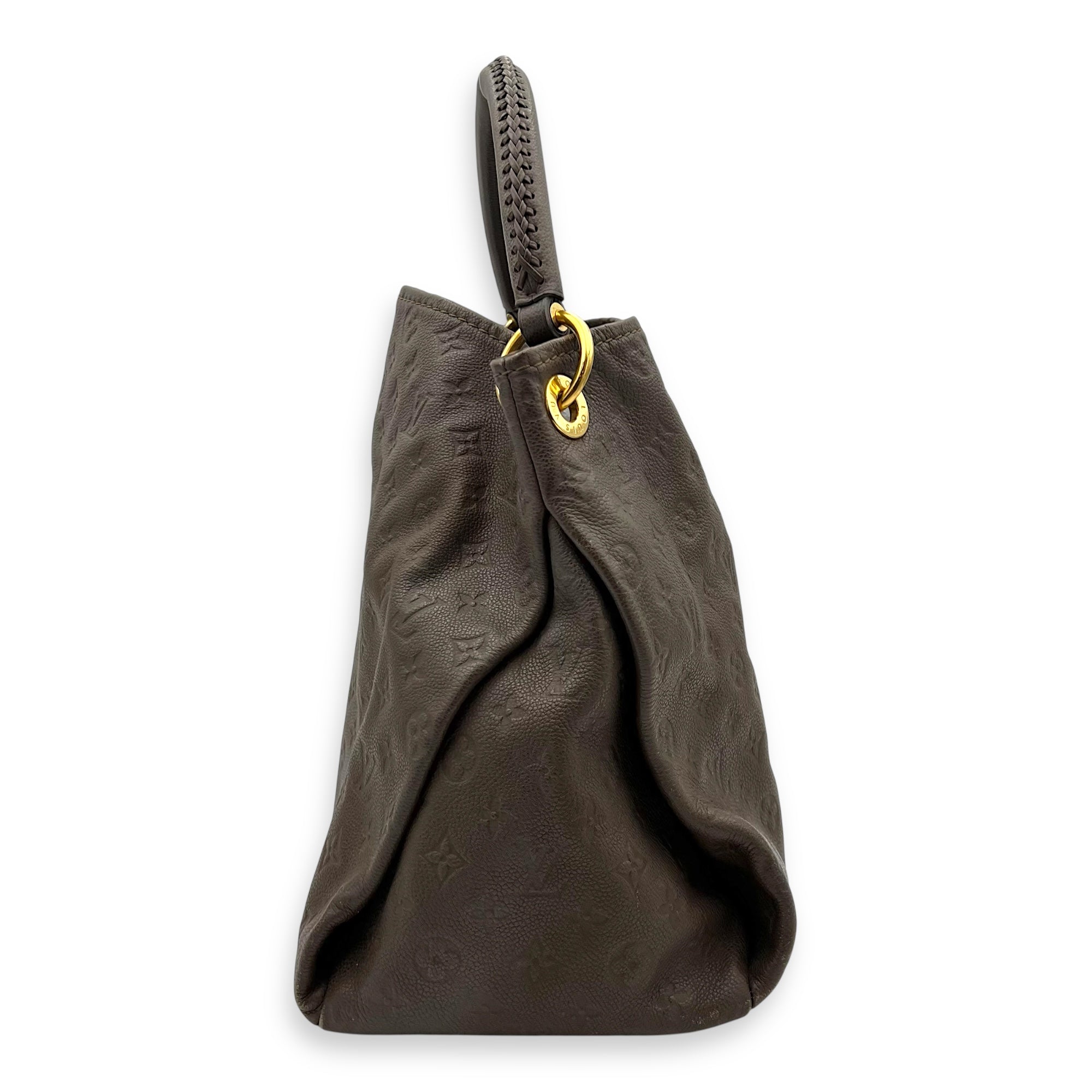 Artsy Shoulder Bag Brown in Empreinte Leather, Gold hardware