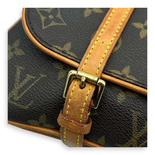 Murrell Shoulder Bag Brown in Monogram Coated Canvas, Gold hardware