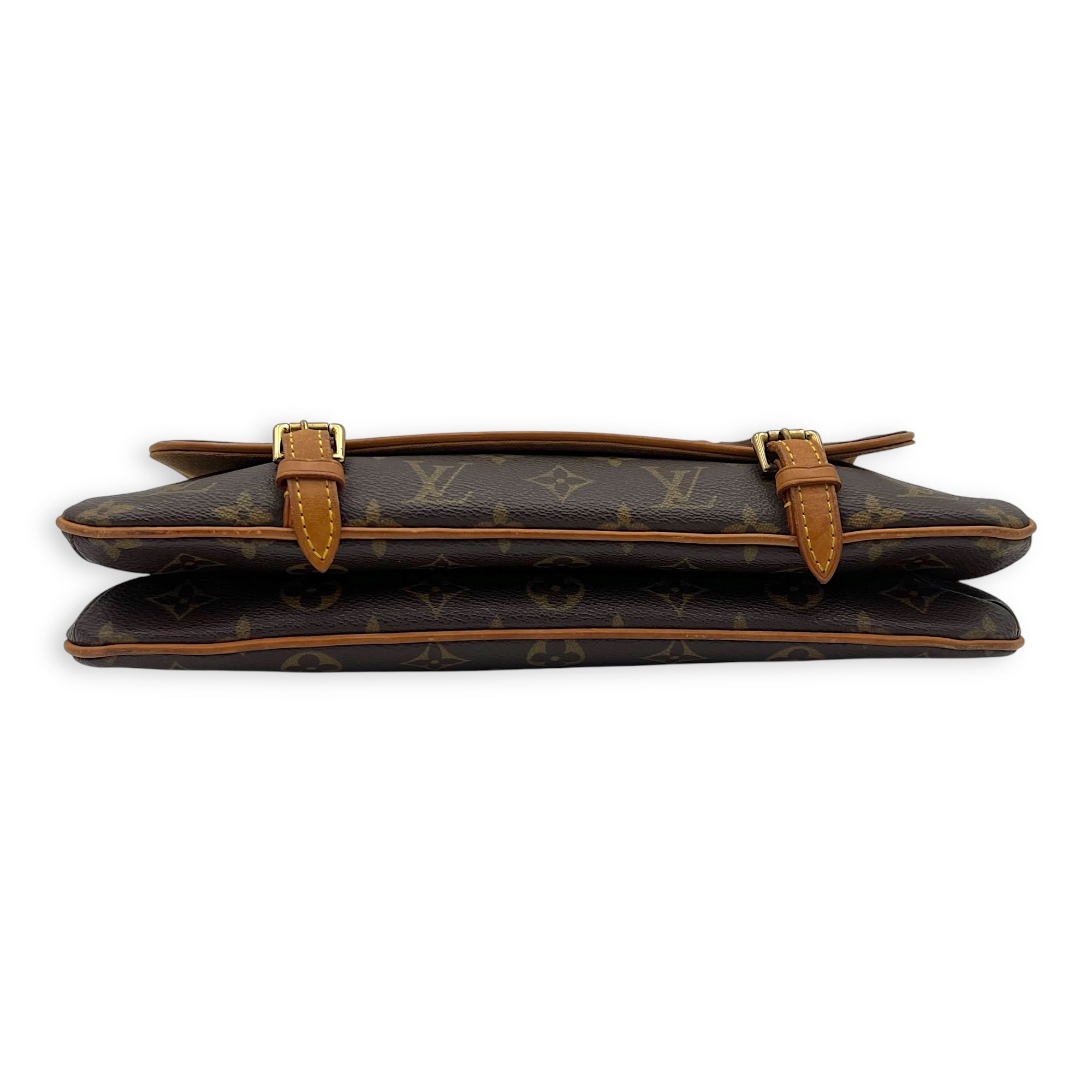 Murrell Shoulder Bag Brown in Monogram Coated Canvas, Gold hardware