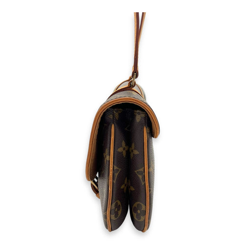 Murrell Shoulder Bag Brown in Monogram Coated Canvas, Gold hardware
