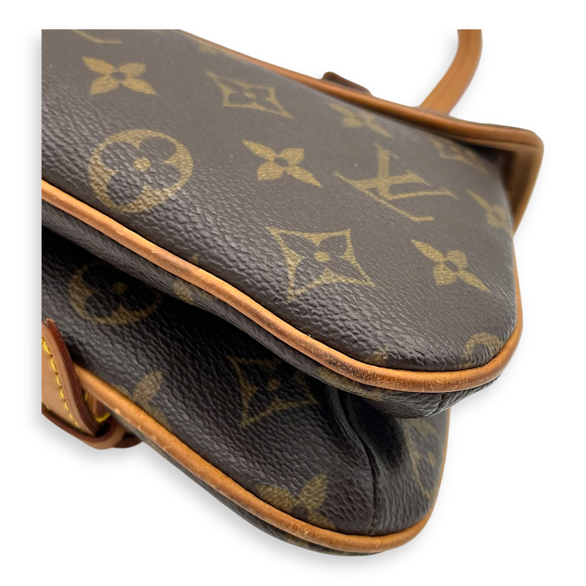 Murrell Shoulder Bag Brown in Monogram Coated Canvas, Gold hardware