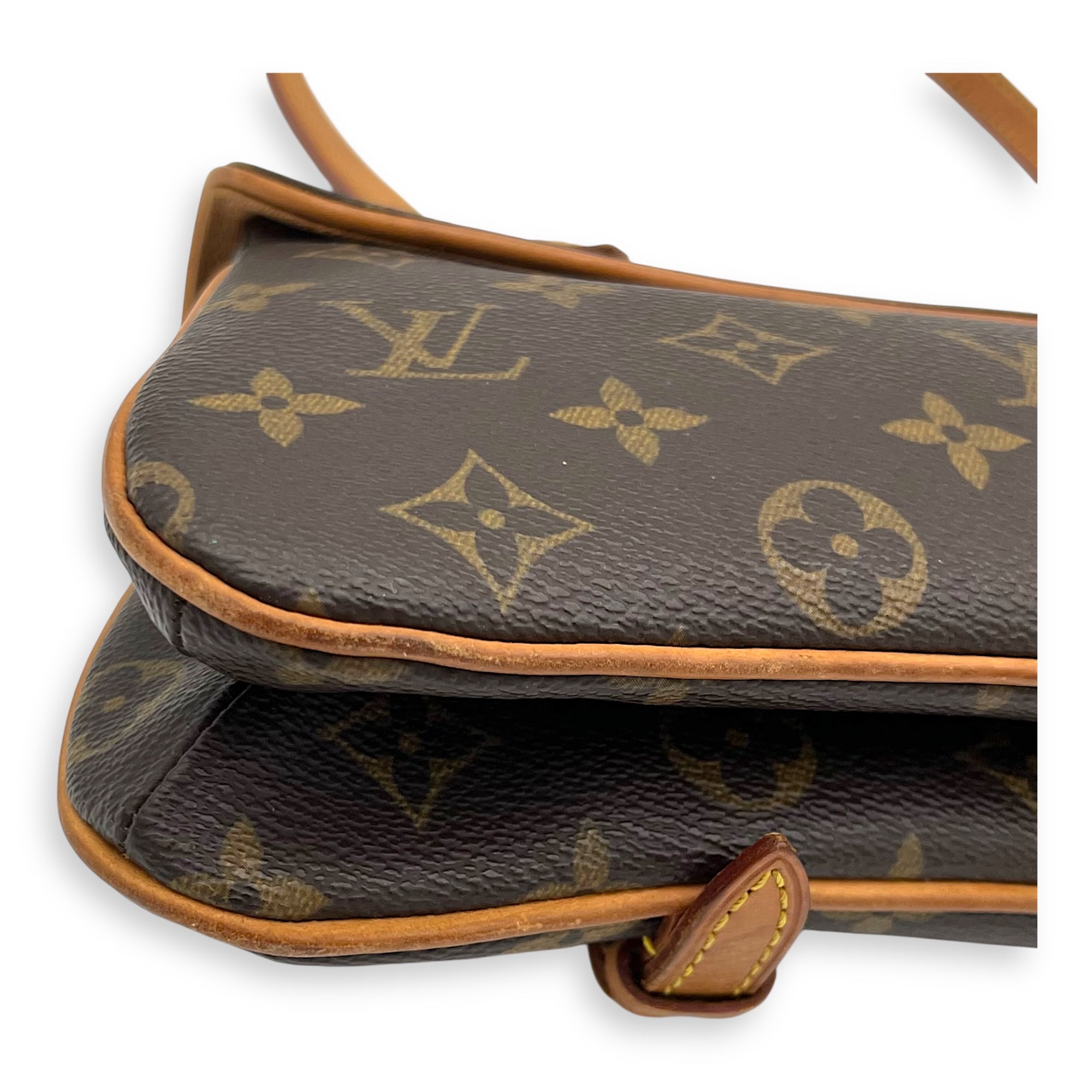 Murrell Shoulder Bag Brown in Monogram Coated Canvas, Gold hardware