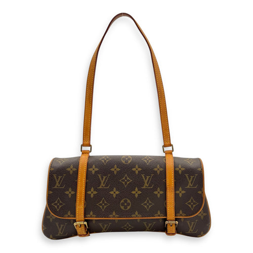 Murrell Shoulder Bag Brown in Monogram Coated Canvas, Gold hardware