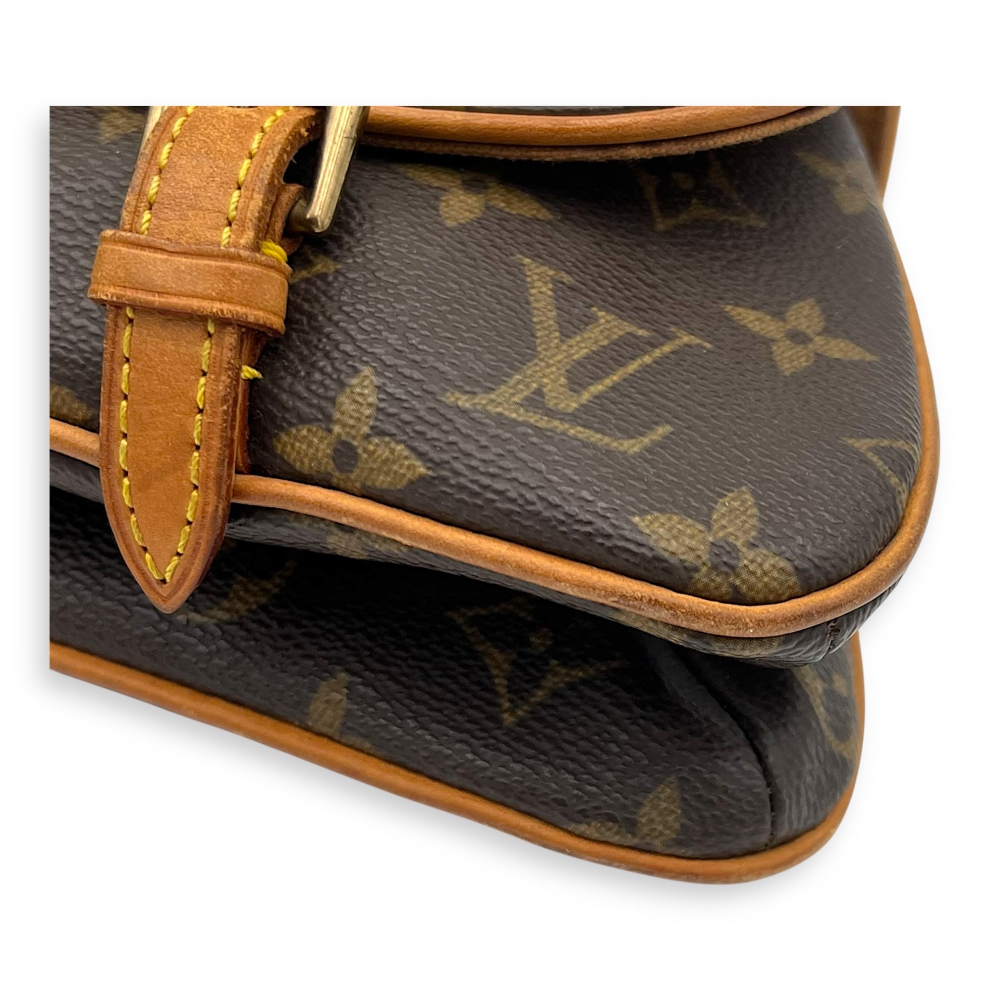 Murrell Shoulder Bag Brown in Monogram Coated Canvas, Gold hardware
