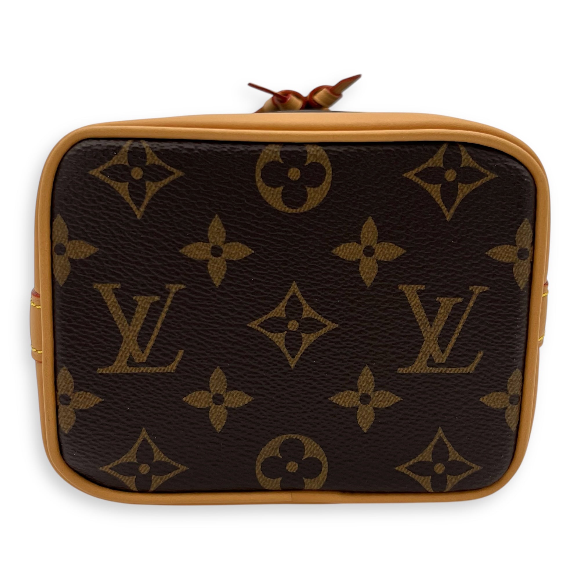Noe Crossbody Bag Nano Brown in Monogram Coated Canvas, Gold hardware