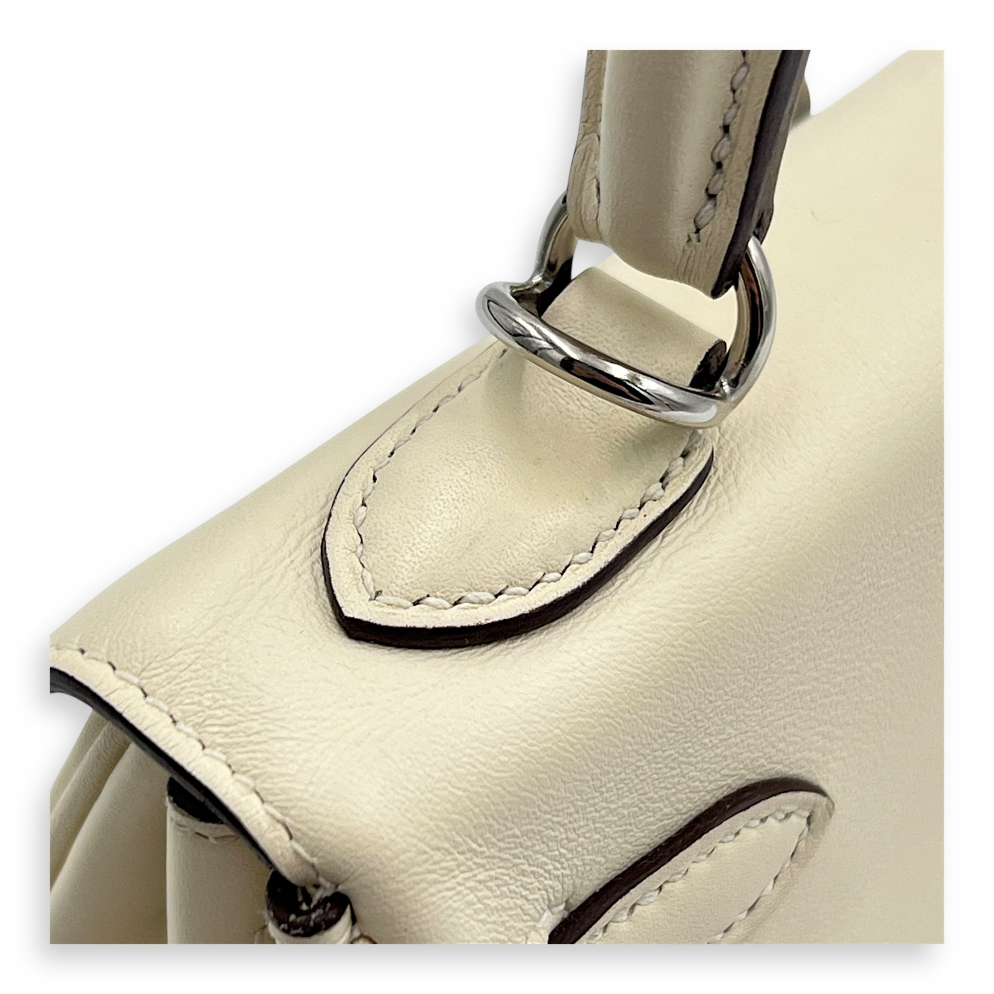 Kelly In and Out 25 Nata Top Handle Bag in Swift, Palladium hardware