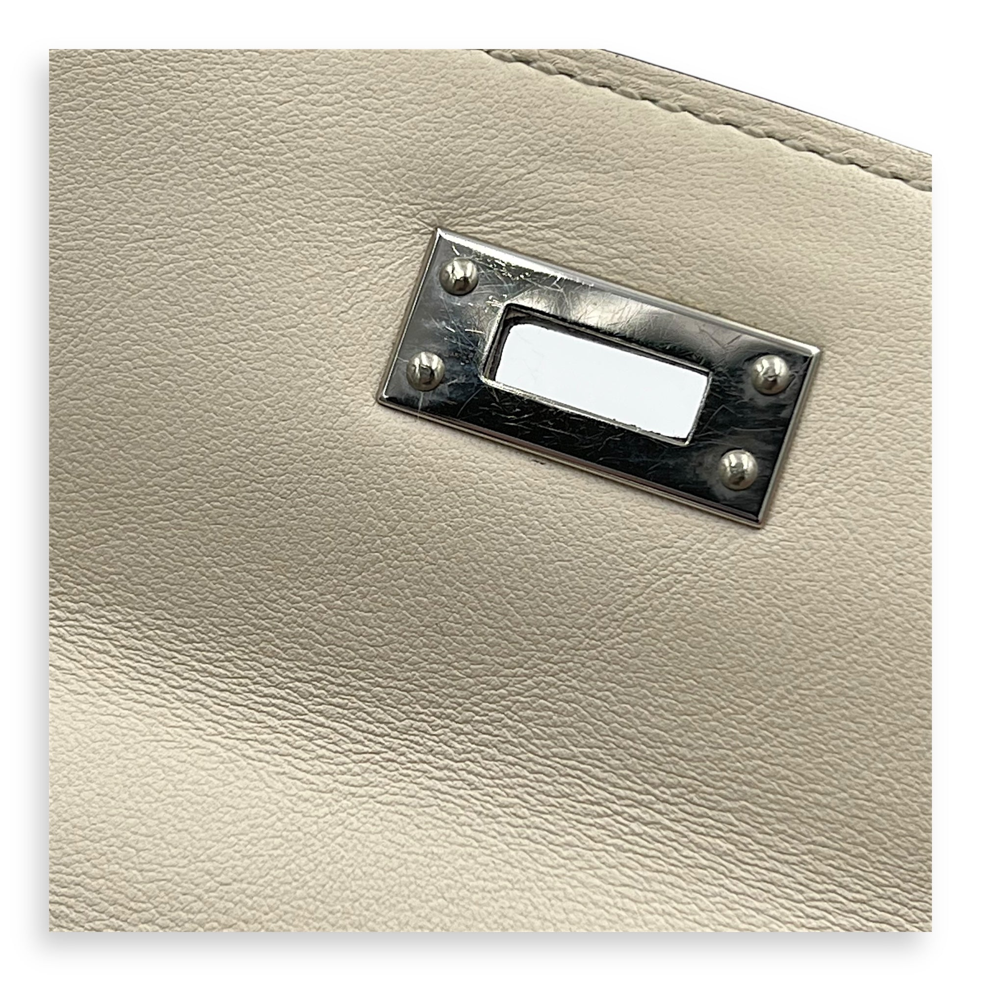 Kelly In and Out 25 Nata Top Handle Bag in Swift, Palladium hardware