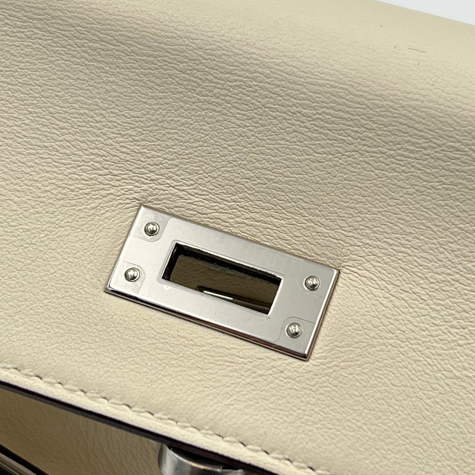 Kelly In and Out 25 Nata Top Handle Bag in Swift, Palladium hardware