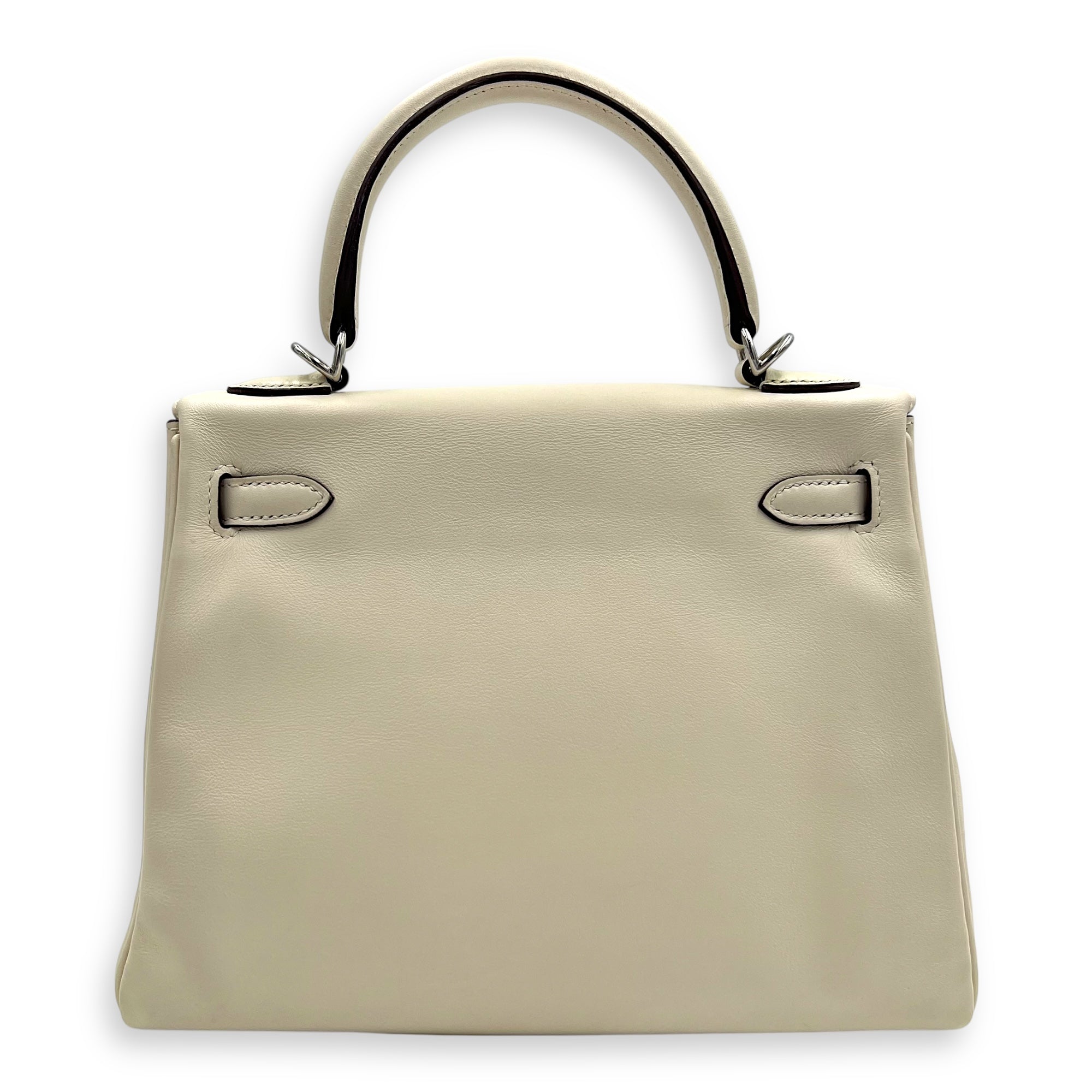 Kelly In and Out 25 Nata Top Handle Bag in Swift, Palladium hardware