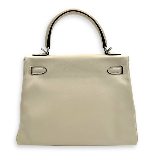 Kelly In and Out 25 Nata Top Handle Bag in Swift, Palladium hardware