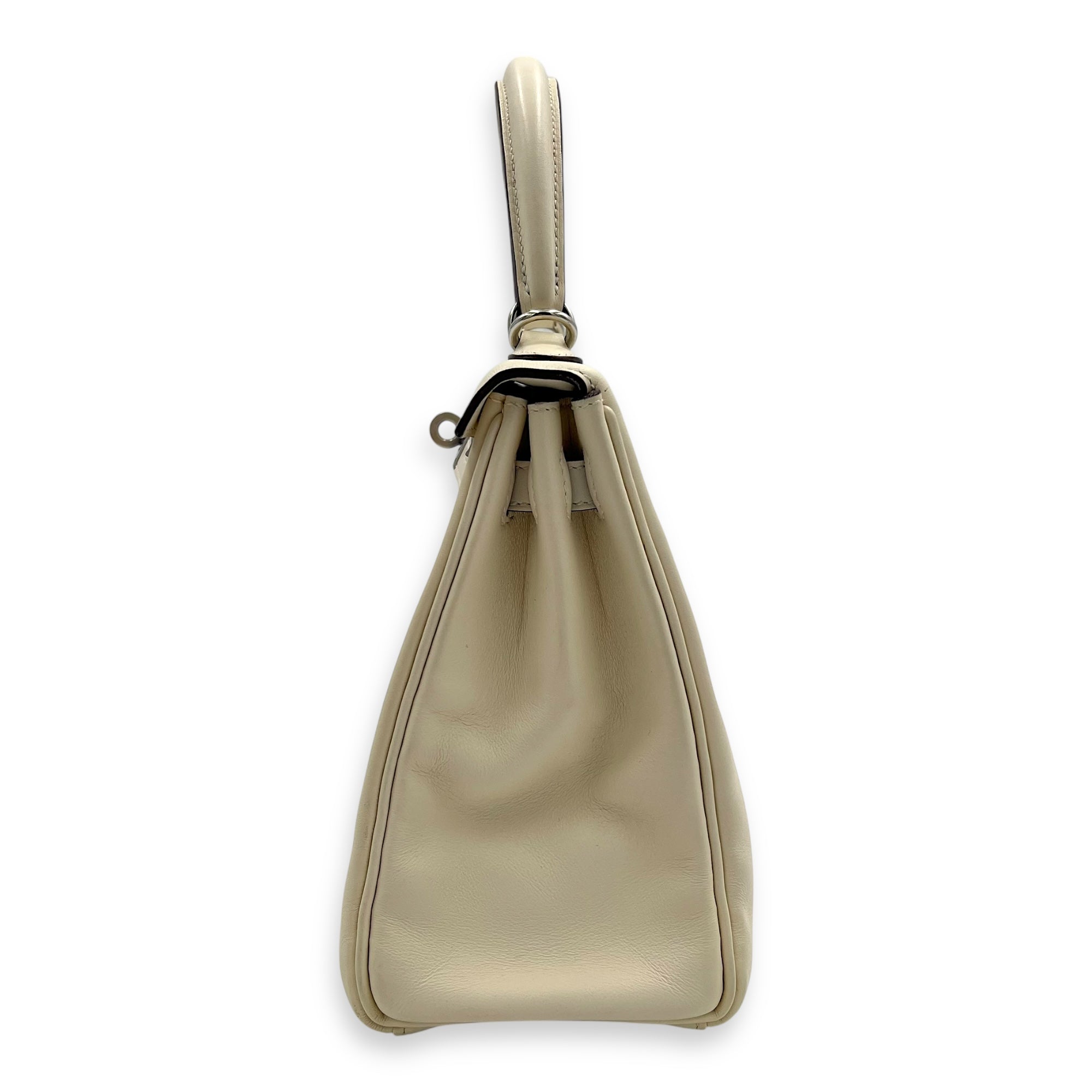 Kelly In and Out 25 Nata Top Handle Bag in Swift, Palladium hardware