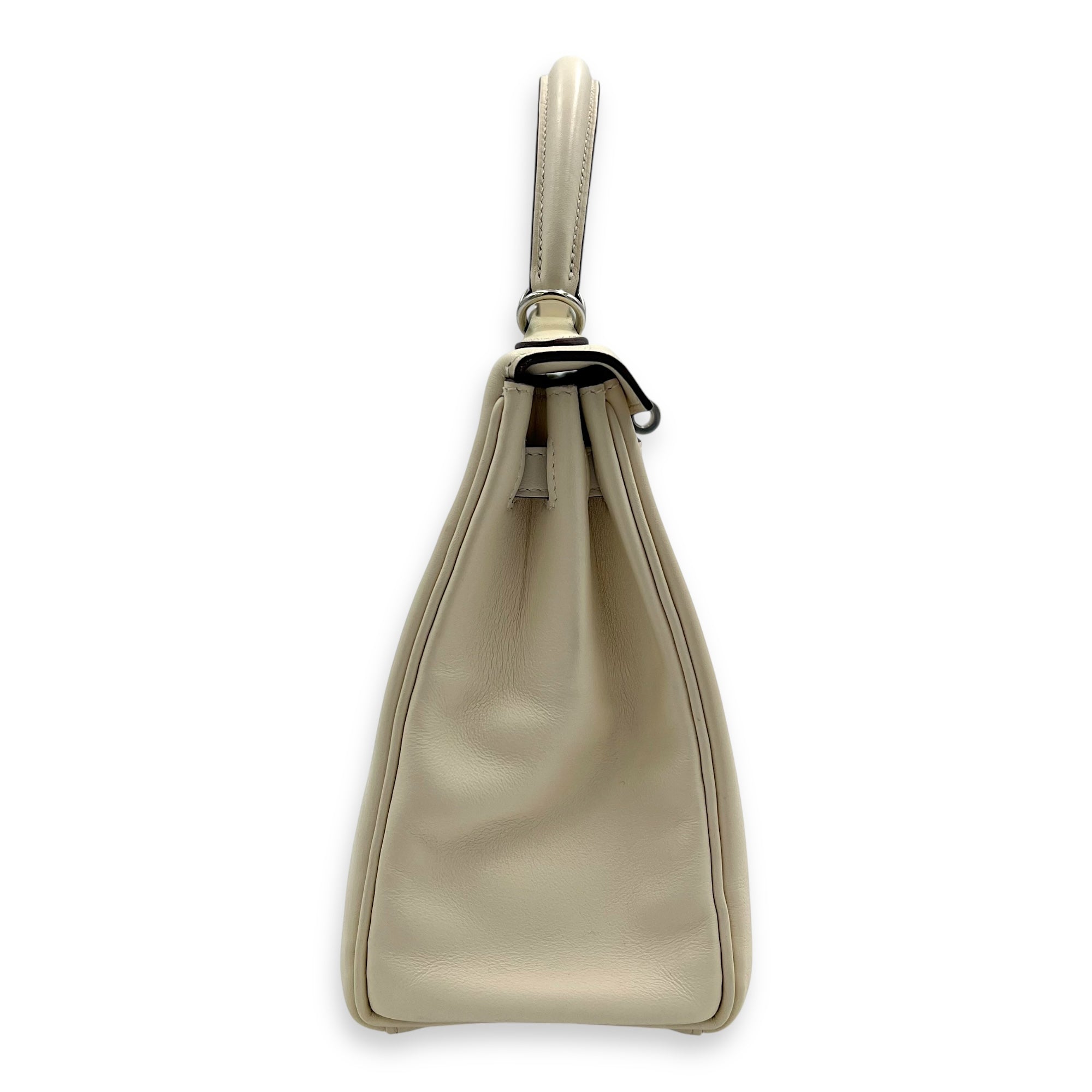Kelly In and Out 25 Nata Top Handle Bag in Swift, Palladium hardware