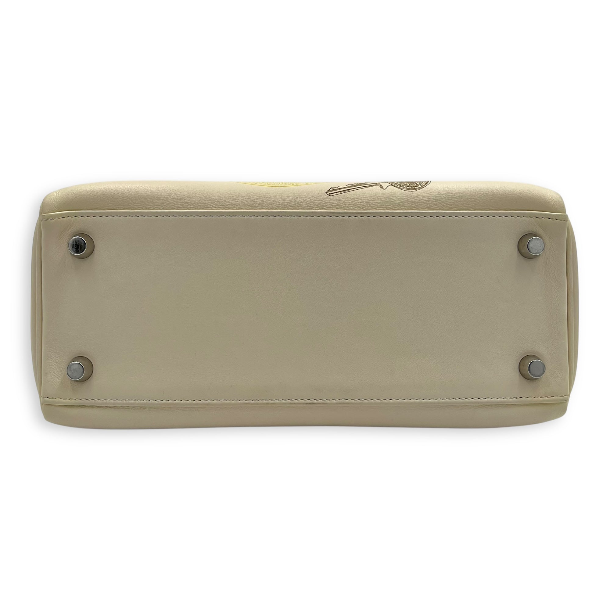 Kelly In and Out 25 Nata Top Handle Bag in Swift, Palladium hardware