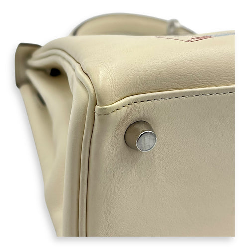 Kelly In and Out 25 Nata Top Handle Bag in Swift, Palladium hardware