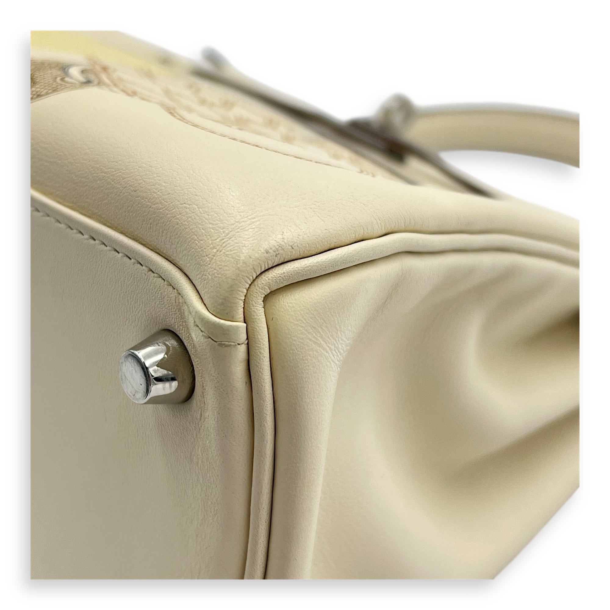 Kelly In and Out 25 Nata Top Handle Bag in Swift, Palladium hardware