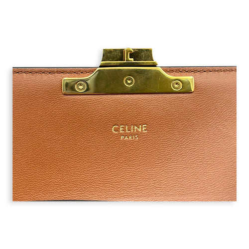 Triomphe Shoulder Bag Brown in Coated Canvas, Gold hardware
