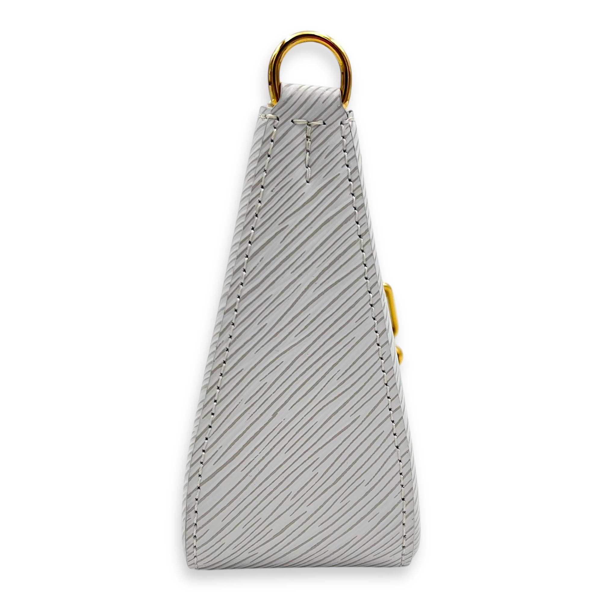 Marellini Shoulder Bag White in Epi Leather, Gold hardware