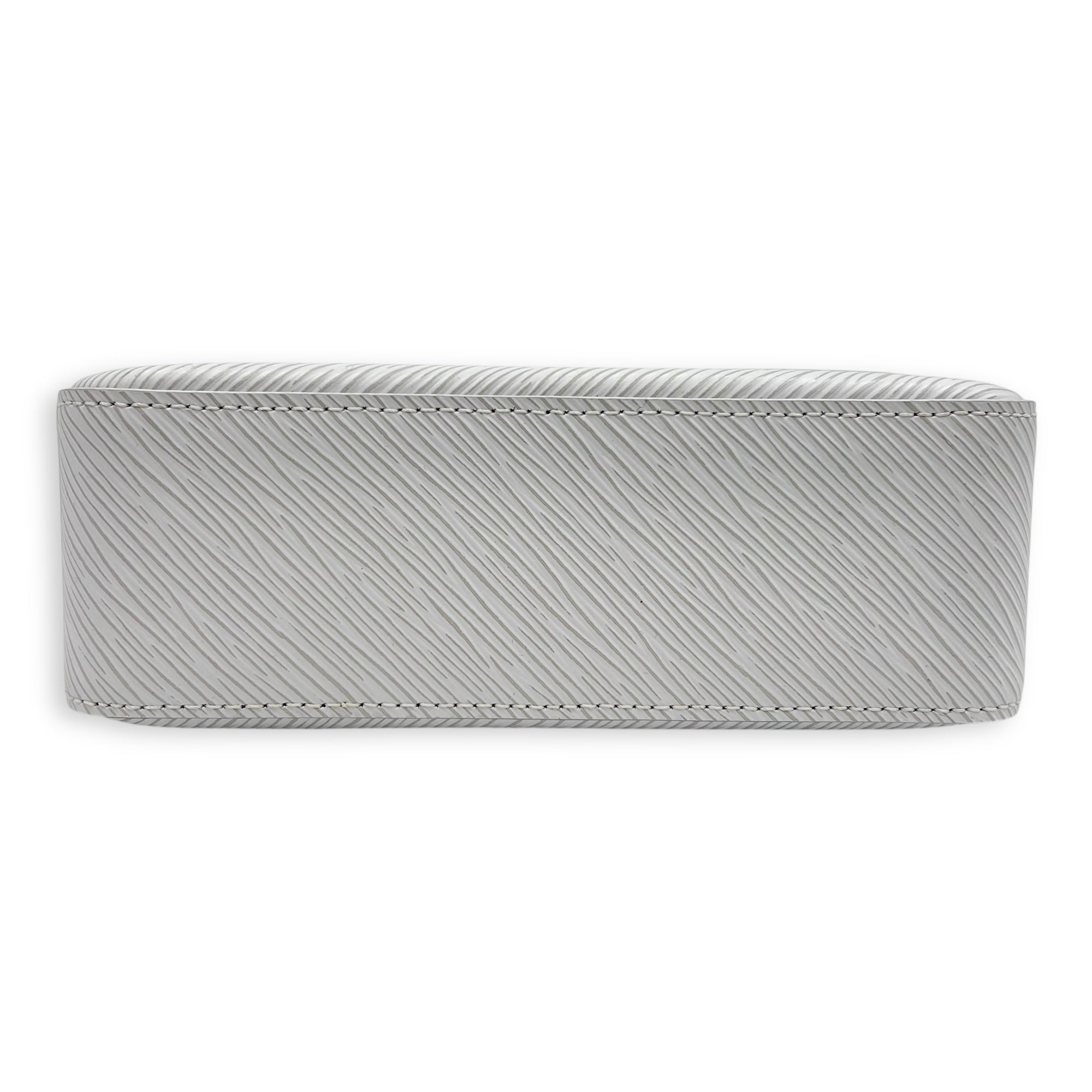 Marellini Shoulder Bag White in Epi Leather, Gold hardware