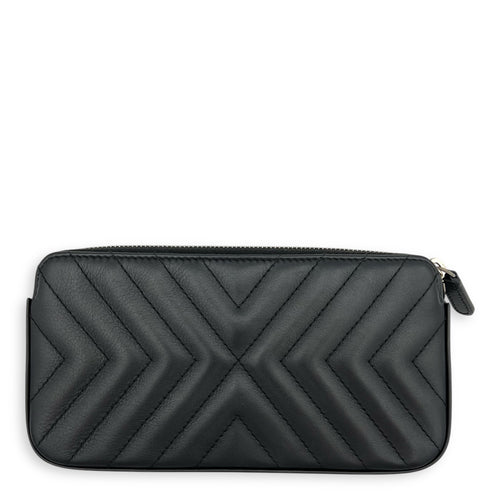 CC Tassel Wallet On Chain Black in Lambskin, Gold hardware