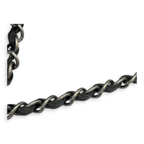 Easy Flap Shoulder Bag Blue in Caviar Leather, Ruthenium hardware